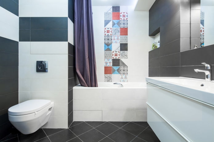 Innenansicht des Badezimmers in der 36 Quadratmeter großen Wohnung