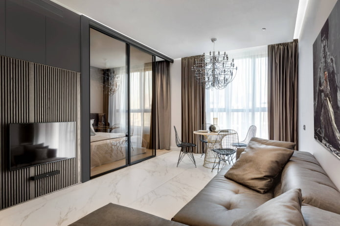 Einzimmerwohnung im modernen Stil
