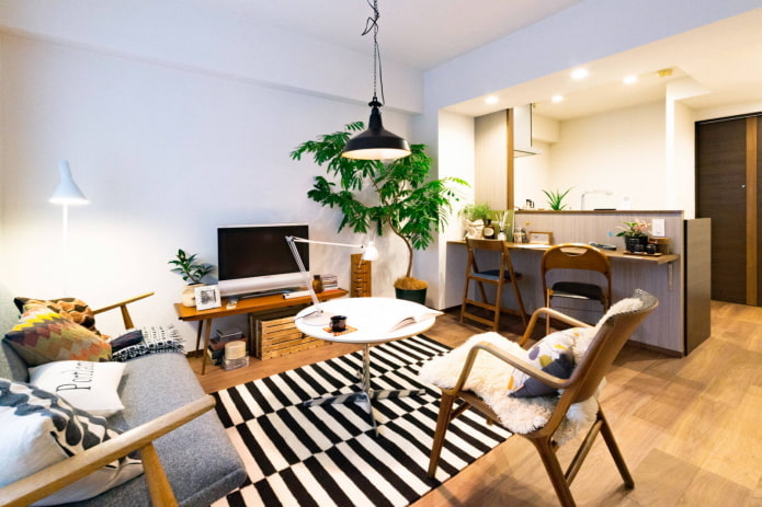 Warme skandinavische Wohnzimmer