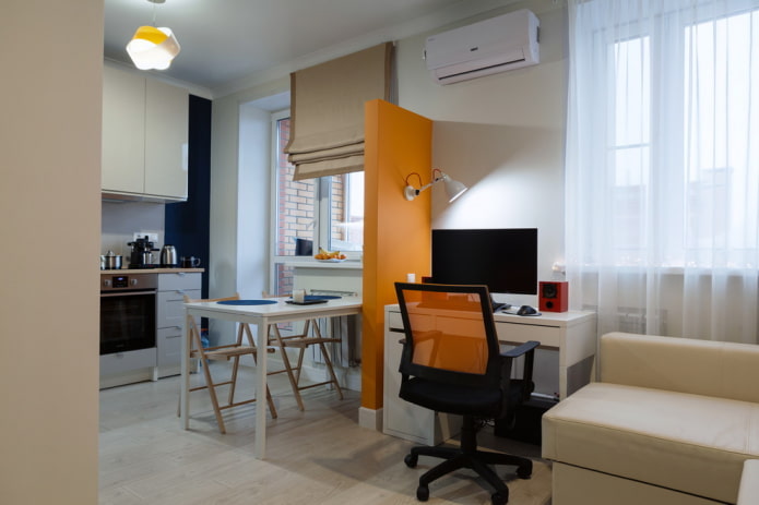 Arbeitsplatz in einer 38 m² großen Wohnung
