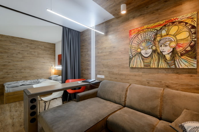 Innenansicht eines 40 Quadratmeter großen Studio-Apartments