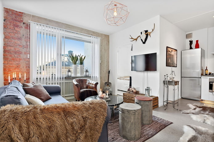 Innenansicht eines 40 Quadratmeter großen Studio-Apartments
