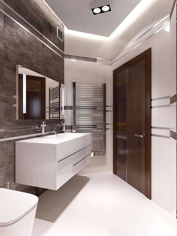 Badezimmerdesign im Inneren einer Wohnung mit 40 Quadraten