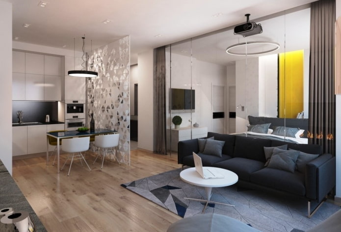Zoneneinteilung einer 40 Quadratmeter großen Wohnung