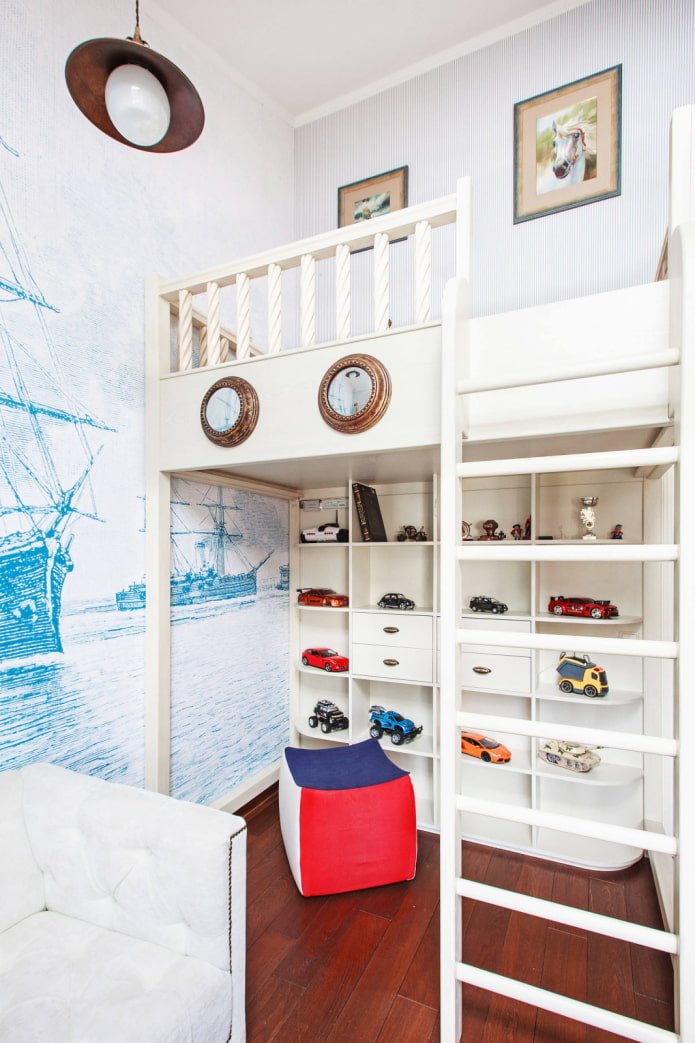 Kinderzimmer mit einer zweiten Etage