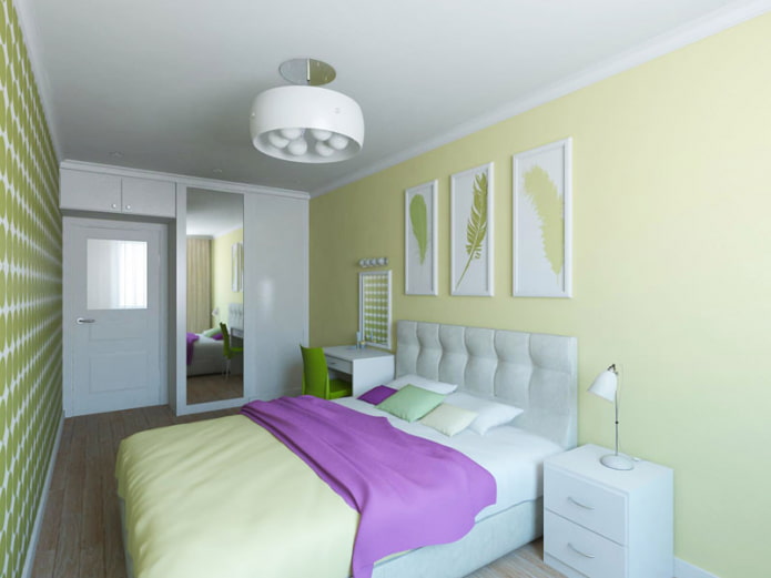 Bett, Kleiderschrank im Schlafzimmer