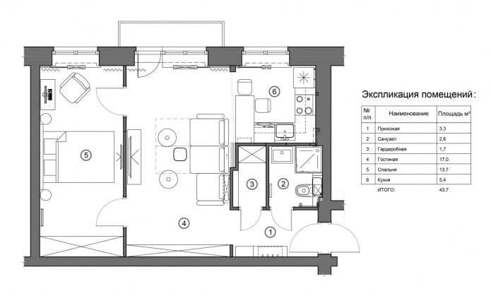Sanierung einer 44 m² großen Chruschtschowka