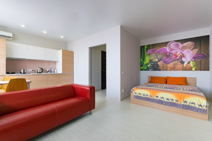 Innenraum eines Studio-Apartments von 45 Quadratmetern