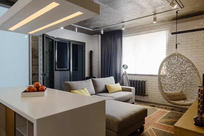 45 Quadratmeter Wohnungseinrichtung im Loft-Stil
