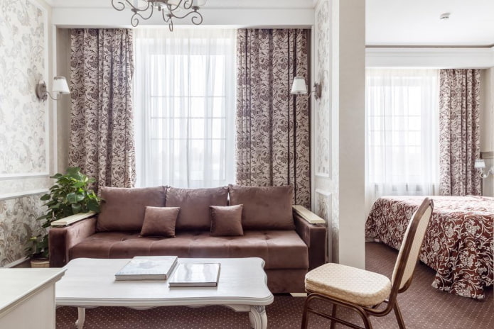Innenarchitektur einer 45 Quadratmeter großen Wohnung
