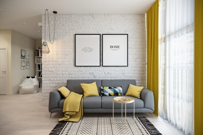 Innenansicht einer Einzimmerwohnung von 45 Quadratmetern