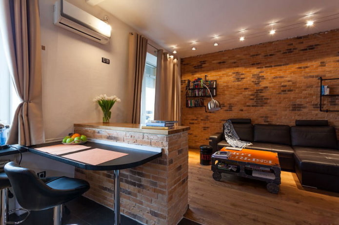45 Quadratmeter große Wohnung im Loft-Stil