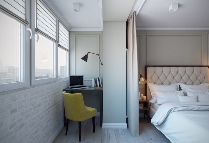 Bürodesign im Inneren einer 45 Quadratmeter großen Wohnung