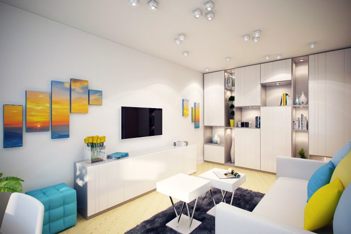 Wohnzimmer in einer Zweizimmerwohnung