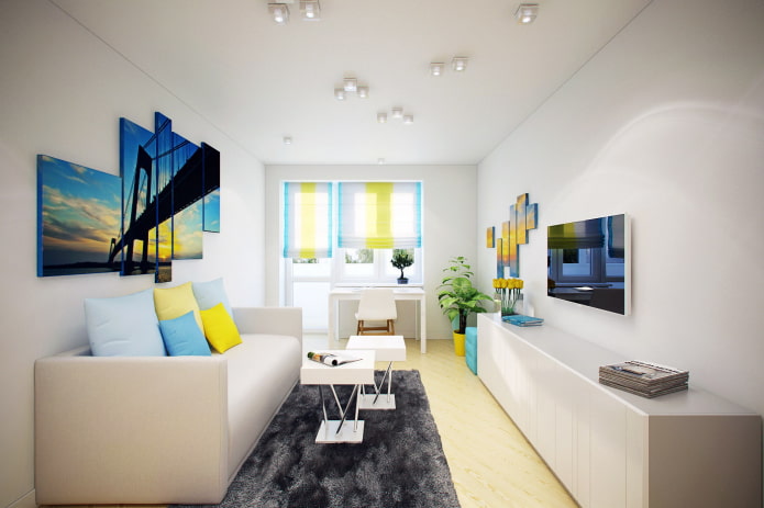 Wohnzimmer in einer 2-Zimmer-Wohnung 46