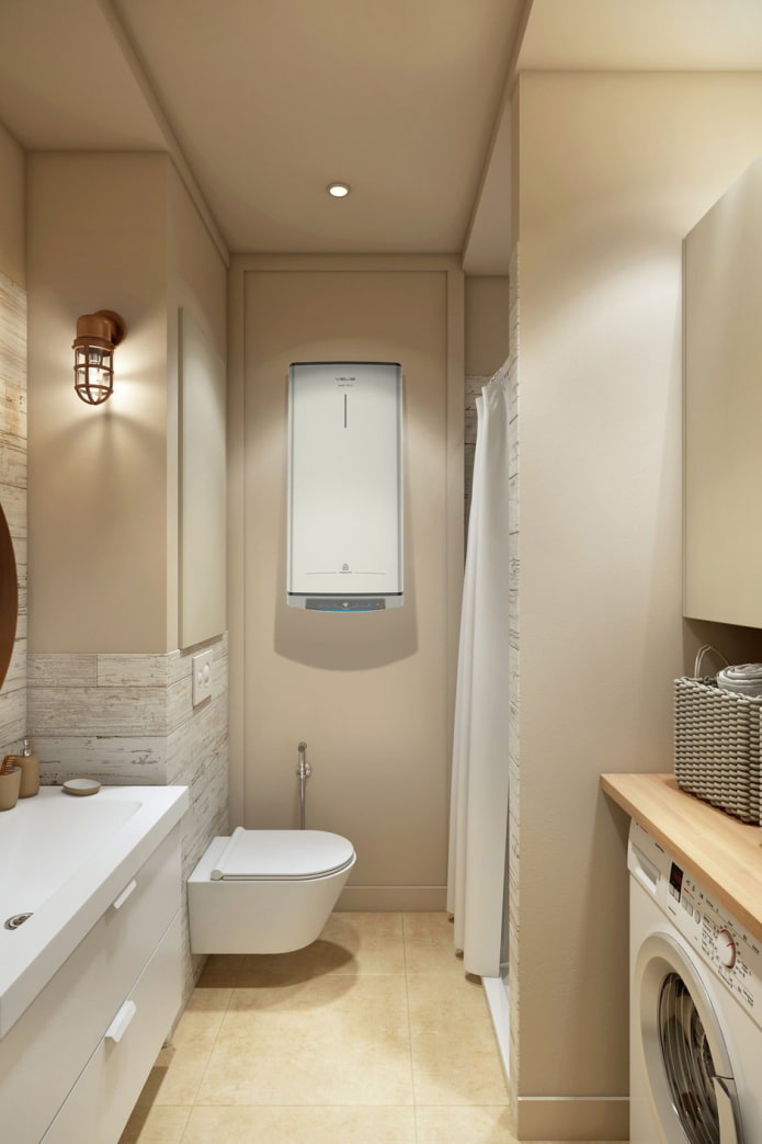 Badezimmer in Beigetönen