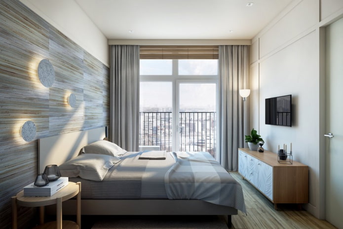 Schlafzimmer in einer 46 m² großen Wohnung