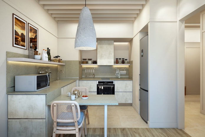 Küche in einer 46 m² großen Wohnung