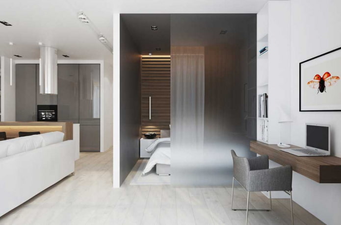 Innenansicht eines 50 Quadratmeter großen Studio-Apartments