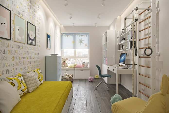 Kinderzimmereinrichtung in einer 50 Quadratmeter großen Wohnung
