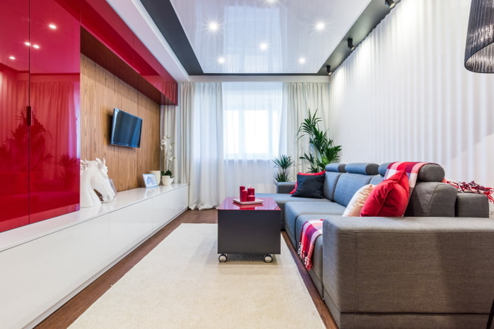 Innenraum einer 50 Quadratmeter großen Wohnung im modernen Stil