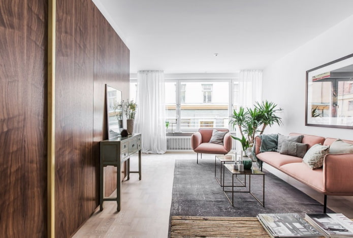 Innenansicht einer Zweizimmerwohnung von 50 Quadratmetern