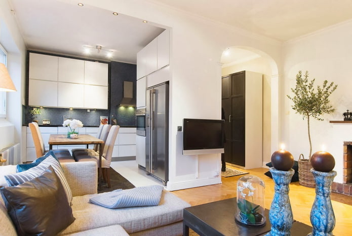 Innenansicht einer Zweizimmerwohnung von 50 Quadratmetern