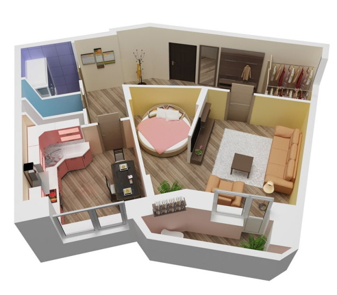 Wohnungsaufteilung 50 Quadratmeter