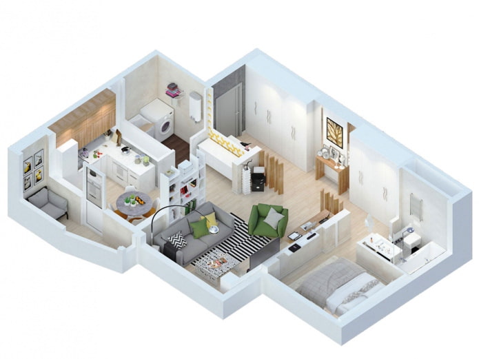Grundriss einer 2-Zimmer-Wohnung