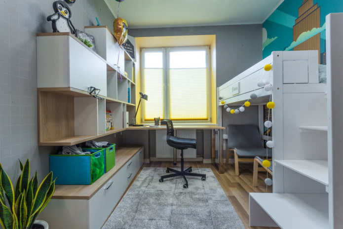 Kinderzimmer mit gelben Akzenten