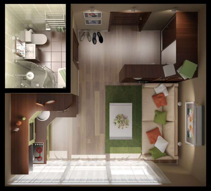 Wohnungsgrundrisse 18 m²