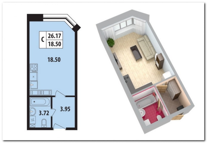 18 m² Wohnungsgrundrisse