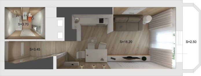Wohnungsgrundrisse 18 m²