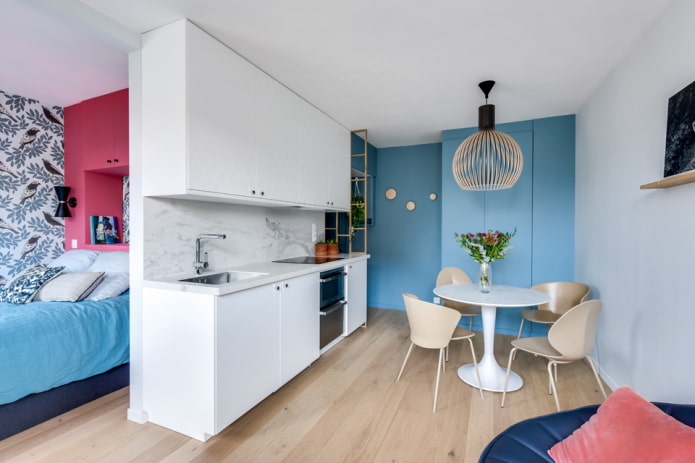 Gestaltung des Küchenbereichs in einem Studio-Apartment