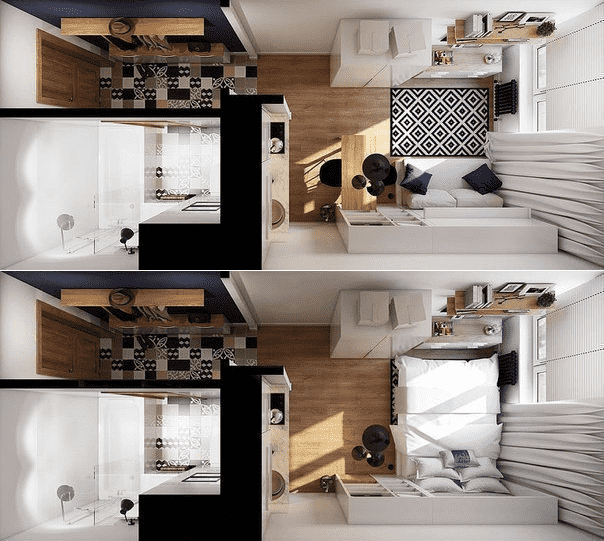 Wohnungsgrundrisse 22 m²