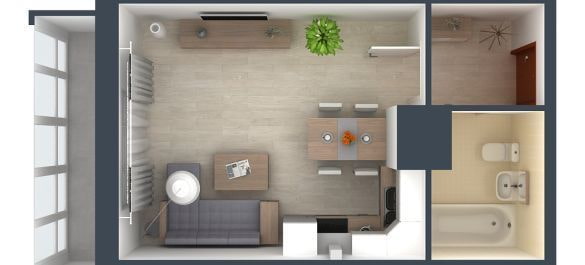 Studio-Layout 20 qm.
