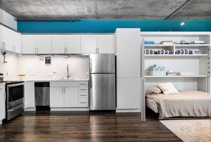 Längliches Loft-Studio und ein umwandelbares Bett