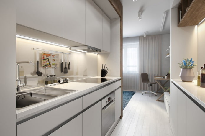 Küche im Inneren eines Studio-Apartments