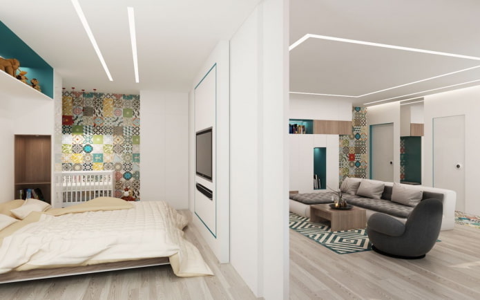 Kinderecke im Inneren eines Studio-Apartments