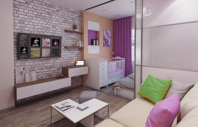 Kinderecke im Inneren eines Studio-Apartments