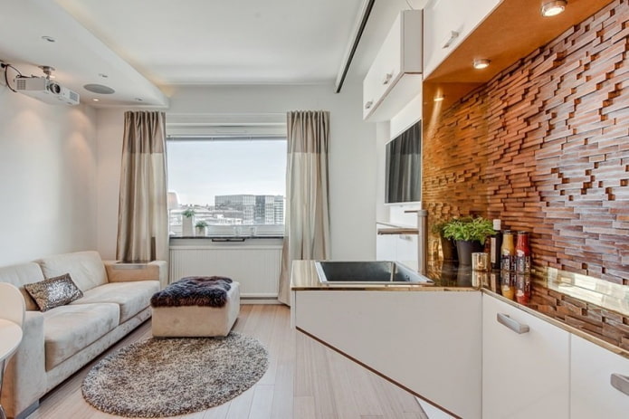 Studio-Apartment-Innenraum mit einem Fenster