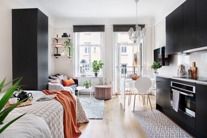 Studio-Apartment-Aufteilung
