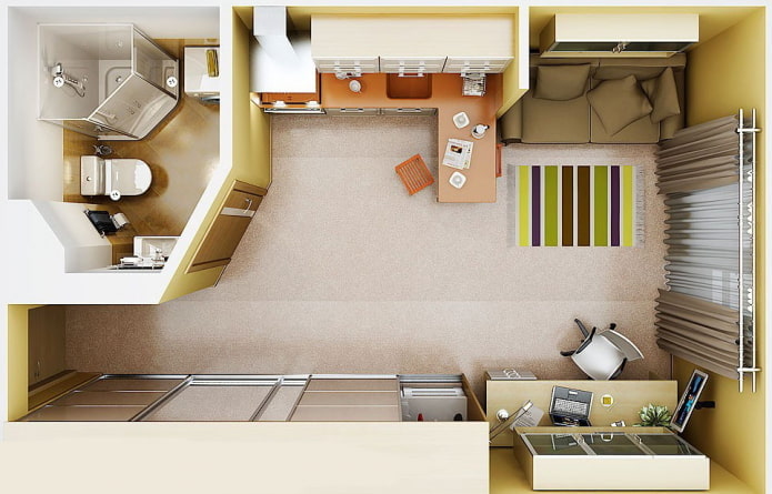 30 m² Studio-Grundrisse