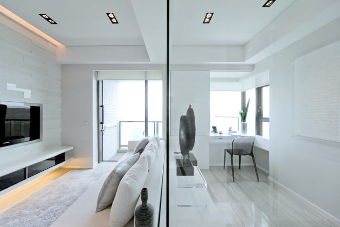 Innenansicht eines Studio-Apartments im High-Tech-Stil