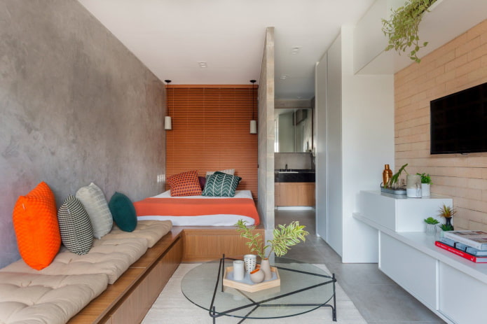 Möbel im Inneren eines Studio-Apartments