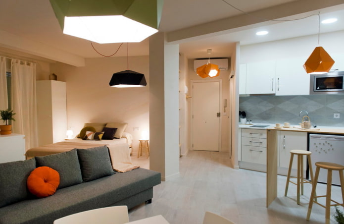 Innenarchitektur eines Studio-Apartments