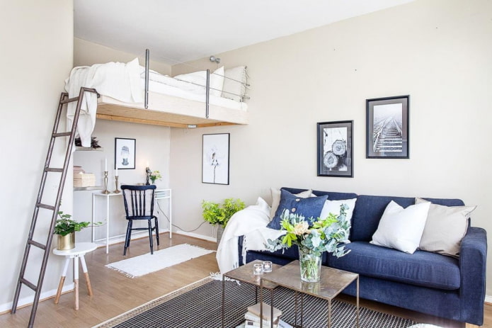 Innenraumgestaltung eines Studio-Apartments