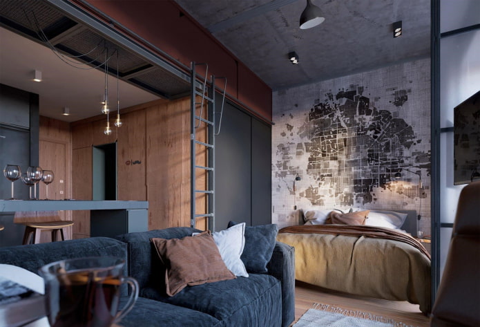 Farbschema für die Inneneinrichtung eines Studio-Apartments