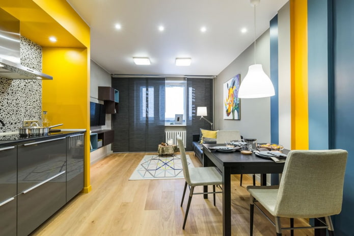 Farbschema für die Inneneinrichtung eines Studio-Apartments