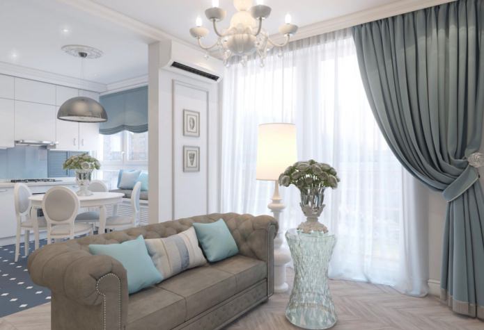 Designprojekt einer Wohnung im neoklassizistischen Stil